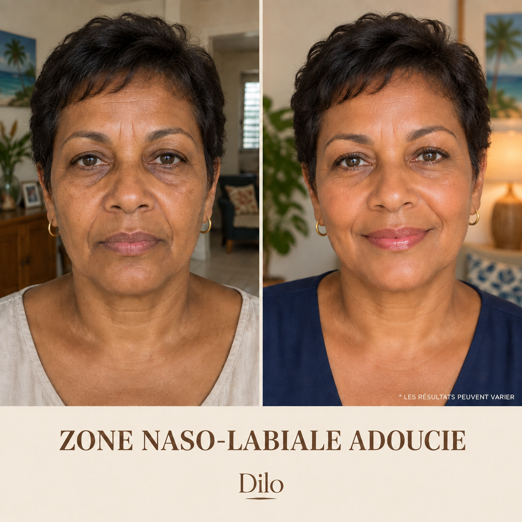 Zone naso-labiale adoucie - resultats variables