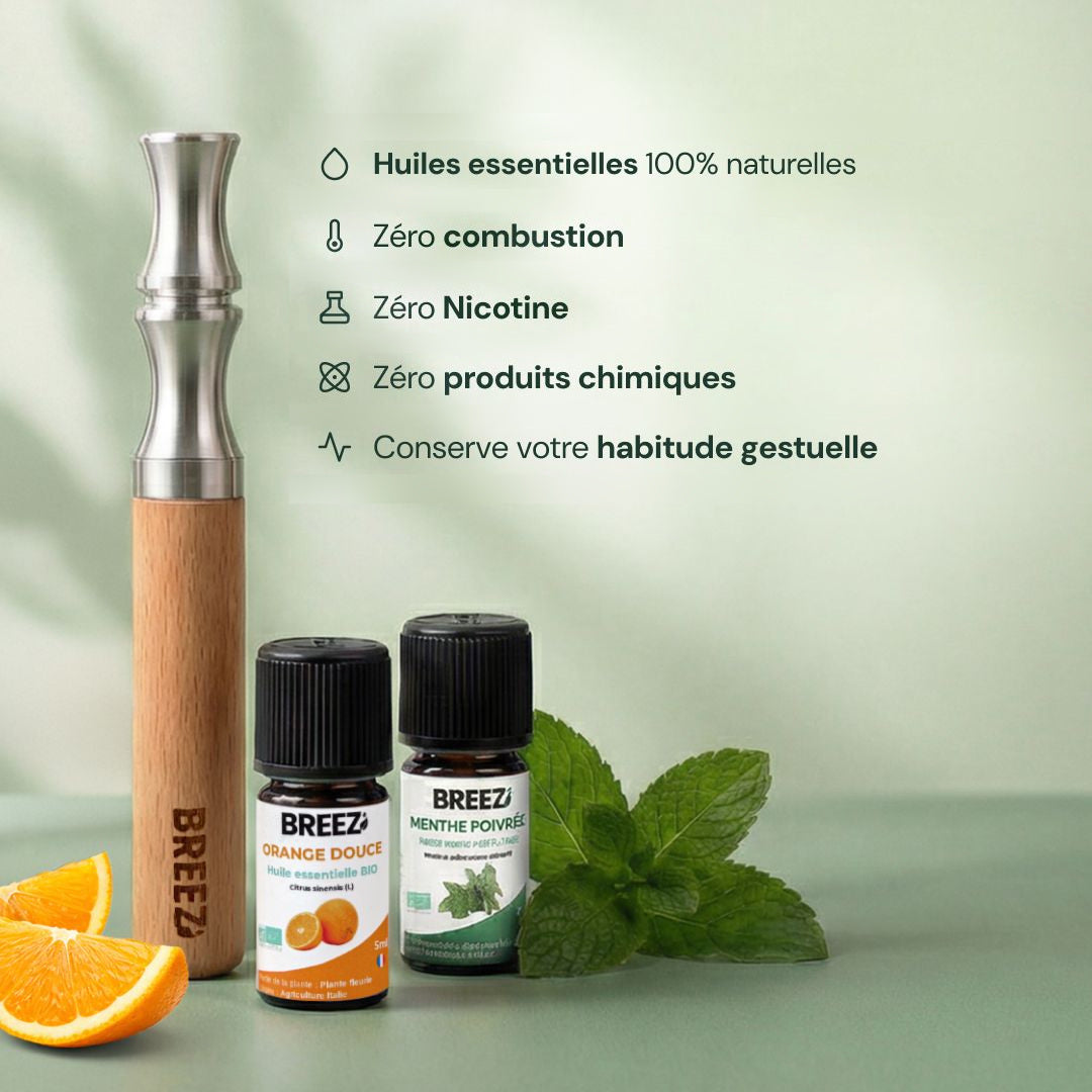 Inhalateur Breez et ses huiles essentielles 100 % naturelles