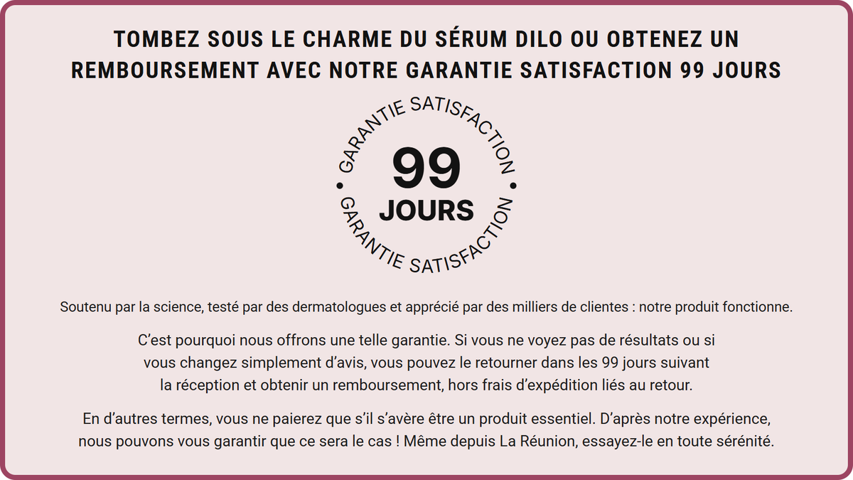 Garantie satisfaction 99 jours