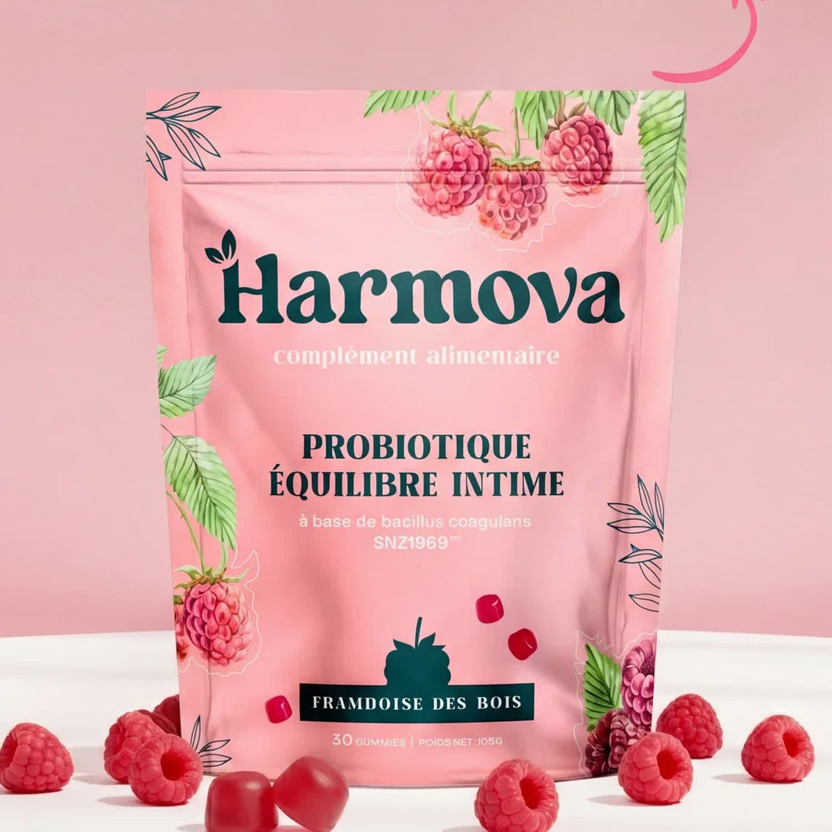 Harmova — gummies équilibre intime, framboise des bois
